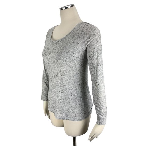 LOFT XS Long Sleeve Top Gray Ann Taylor Basic Comfort - Picture 2 of 4